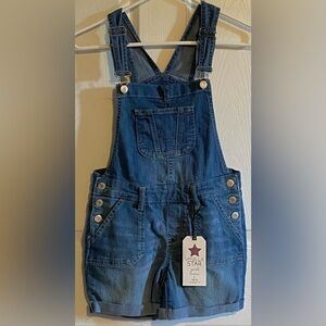 Girls Blue Jean Overall Shorts